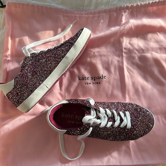 Kate Spade Ace Glitter Sneakers NWOT size U.S. 39 OR 8.5 - Picture 1 of 3
